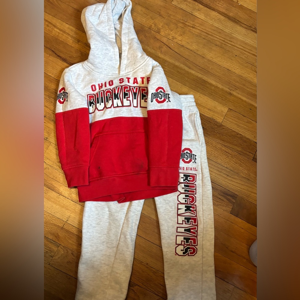 Buckeyes Kids Red & Gray Hoodie Sweatpants Set